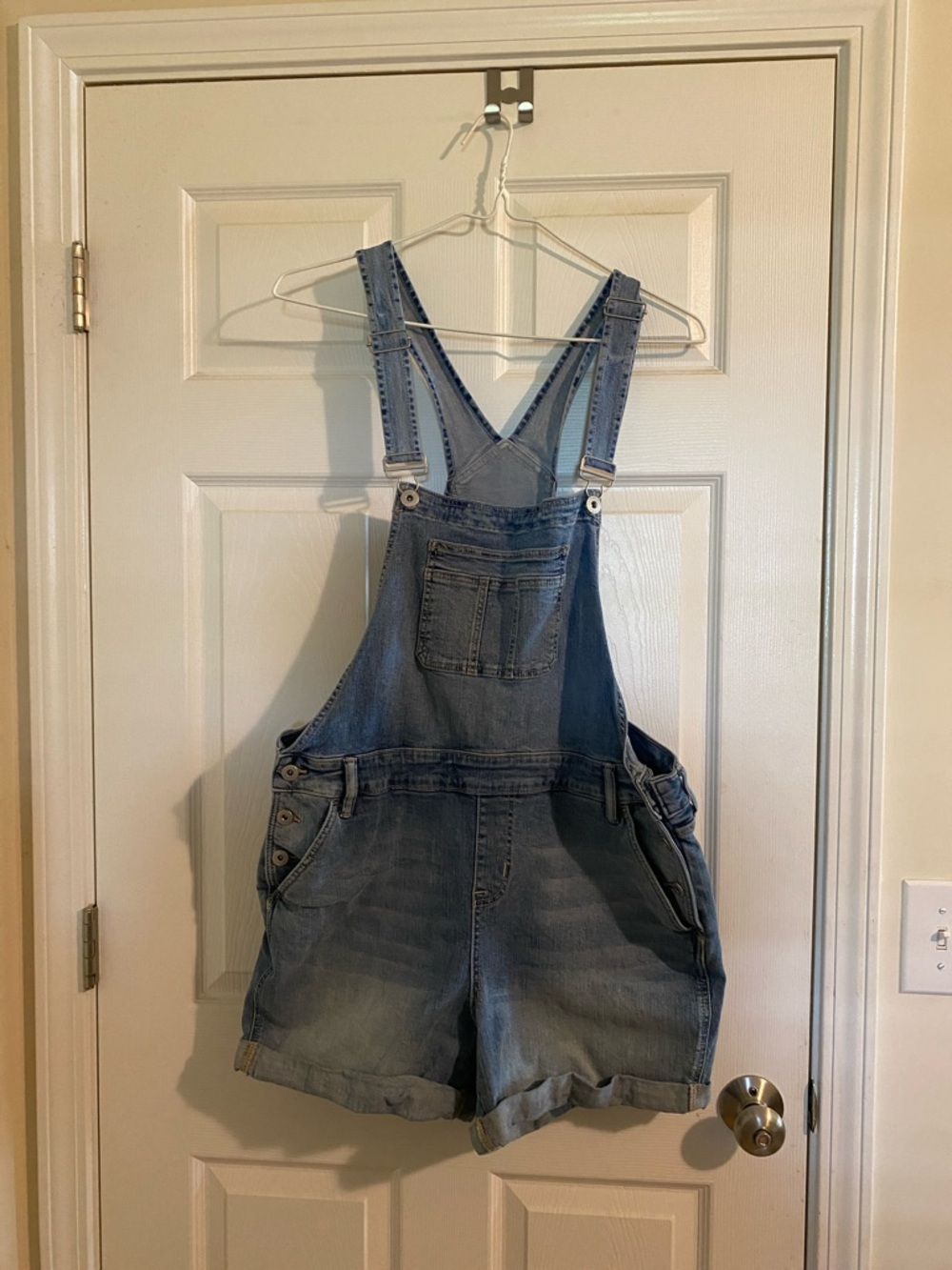 Denim Short Overalls - Light Blue Jean Shorts
